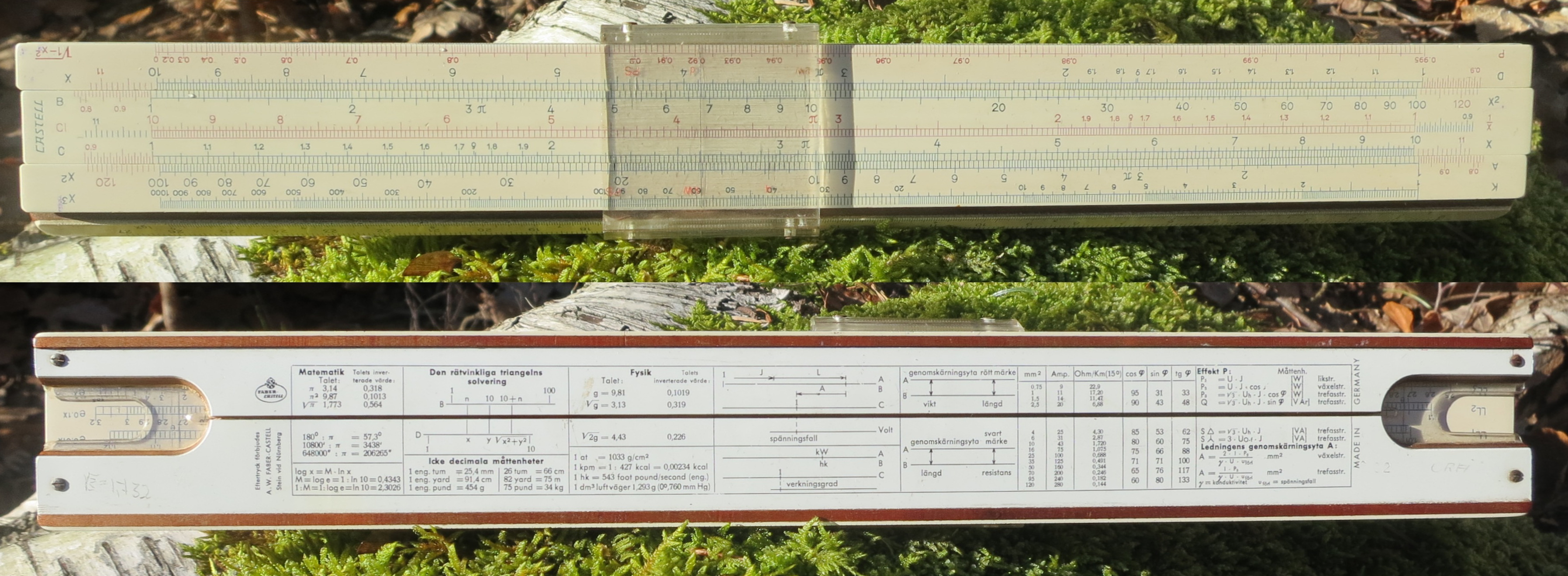 Figure 2 — A 1967 A. W. Faber-Castell 1/54 Darmstadt slide rule, made in Germany.