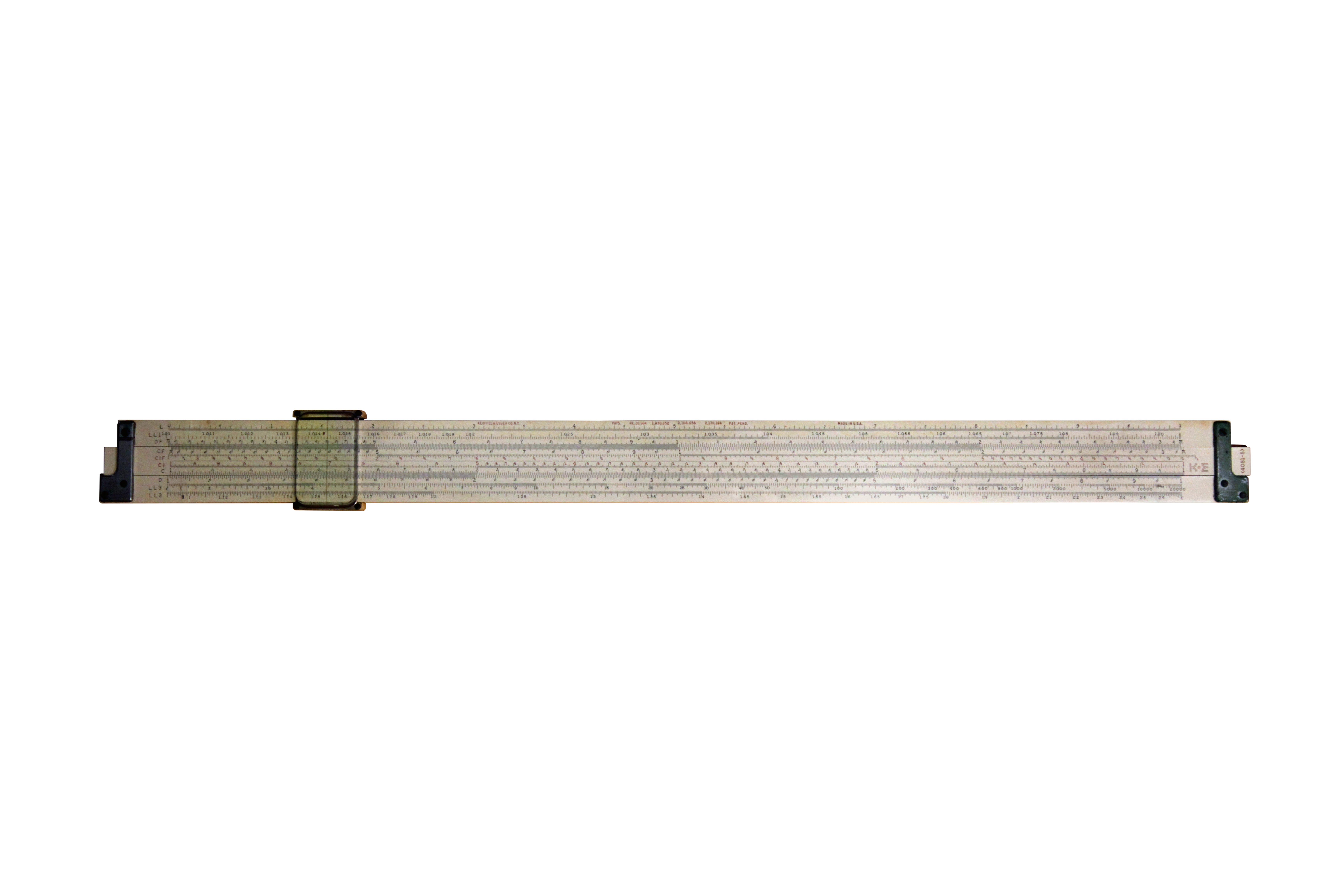 Figure 3 — A K&E Model 4081-5, the twenty-inch version of the Log Log Duplex Decitrig, photographed on a white background.